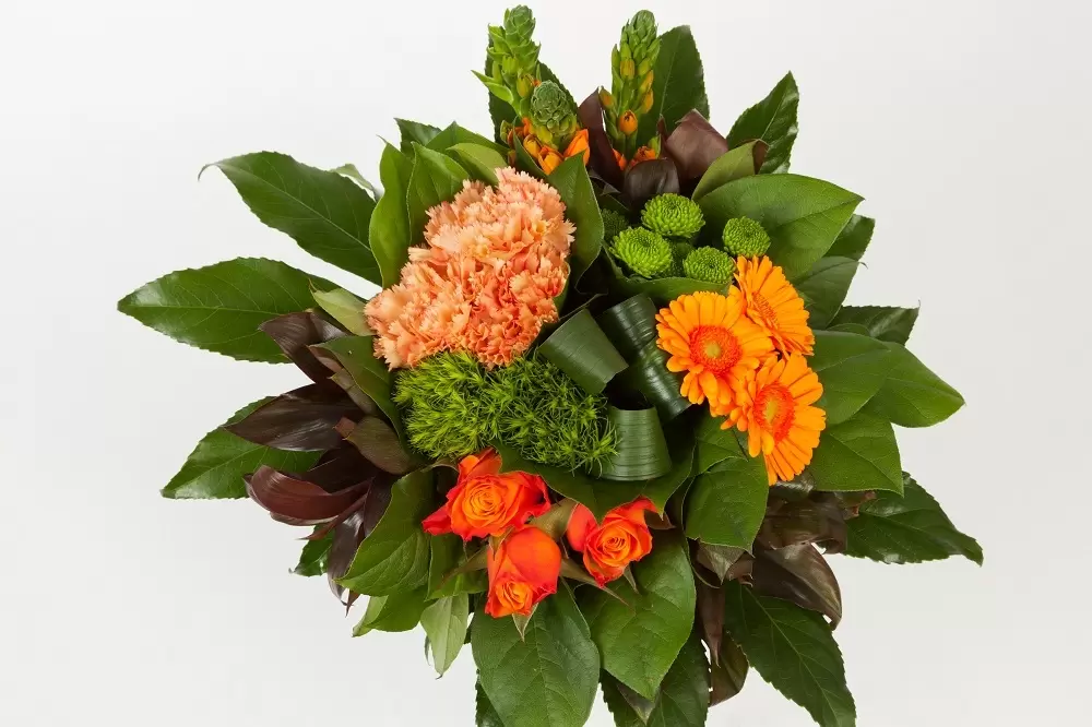 Boeket Oranje Bloemen Klein Tuincentrum Thiels